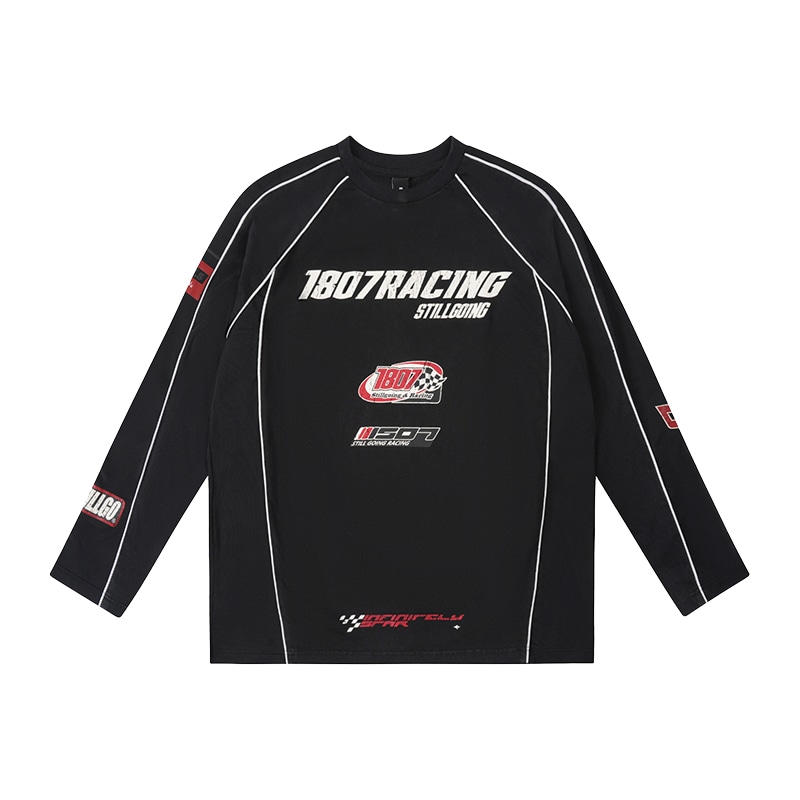 1807 Racing Patchwork Long Sleeve Tee
