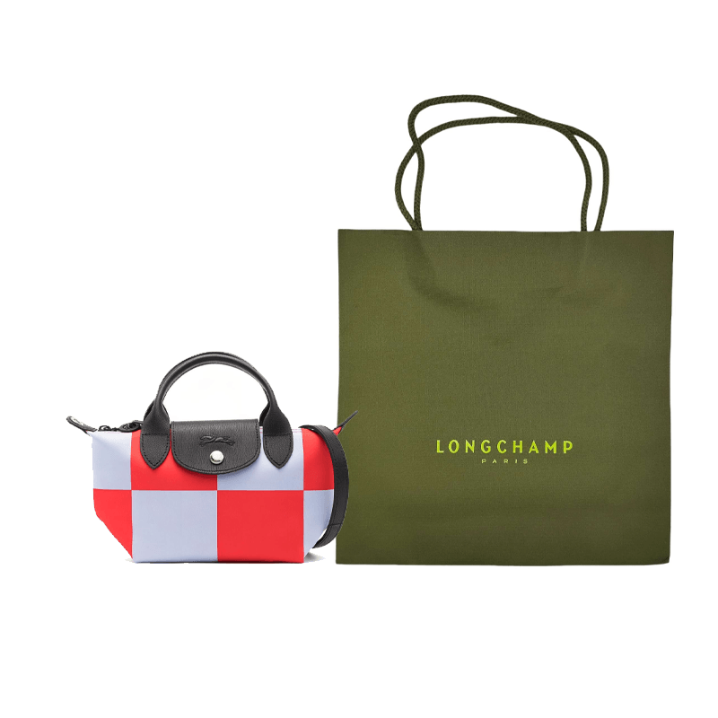 Longchamp Le Pliage Mini Sky Blue Red — фото 4