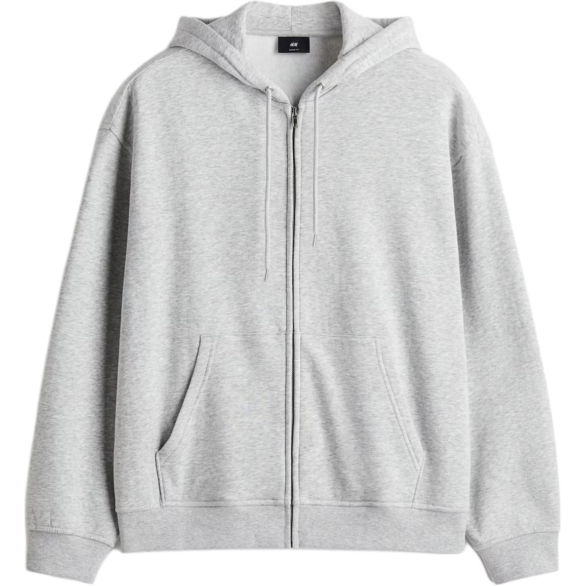 Худи H&M Soft Loose Hoodie Zipper Long Sleeve Men