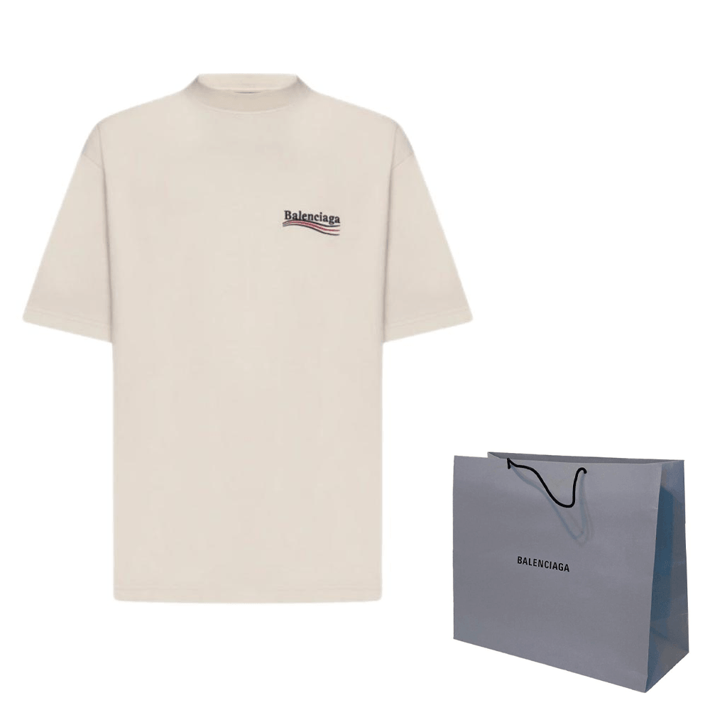 Balenciaga FW23 Logo T-Shirt Beige — фото 7