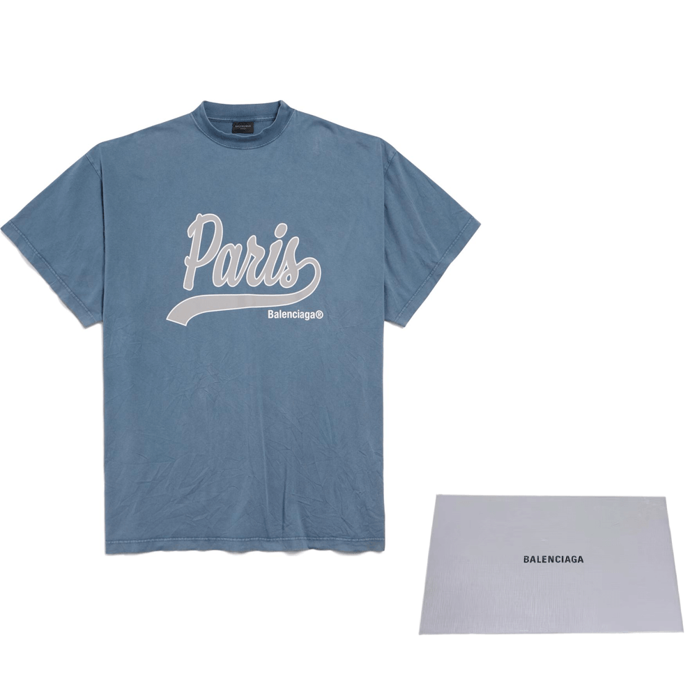 Balenciaga FW24 Faded Blue Tee — фото 7
