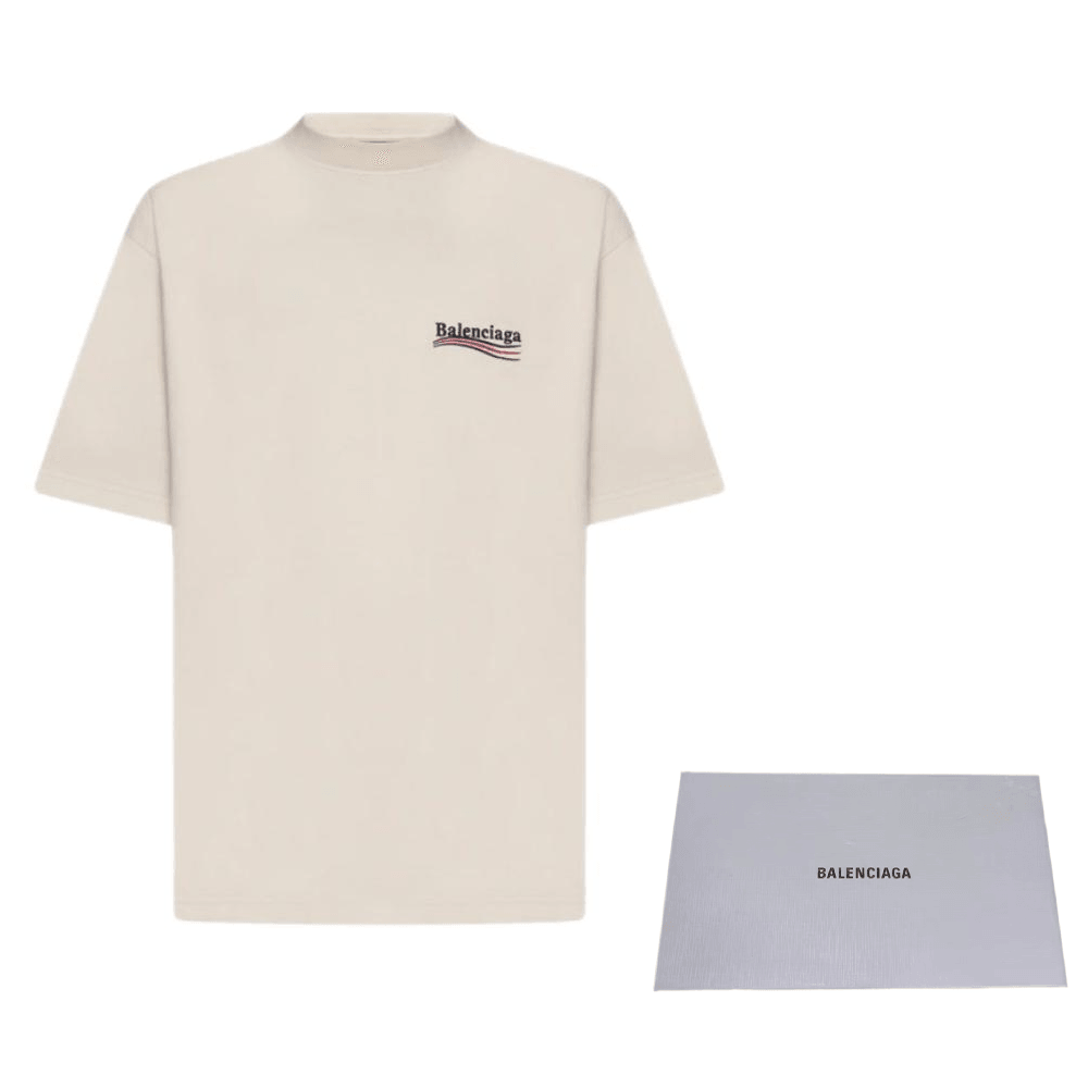 Balenciaga FW23 Logo T-Shirt Beige — фото 8