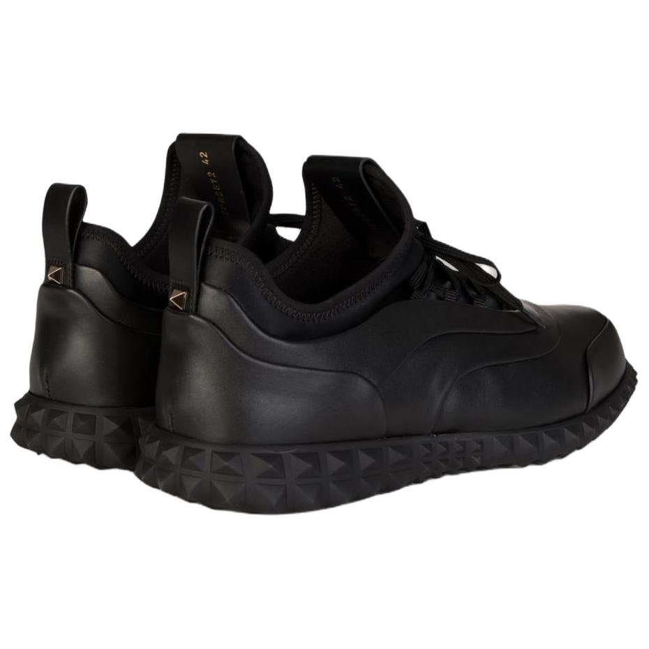 Valentino Round Toe Lace-Up Low Sneakers Black — фото 9