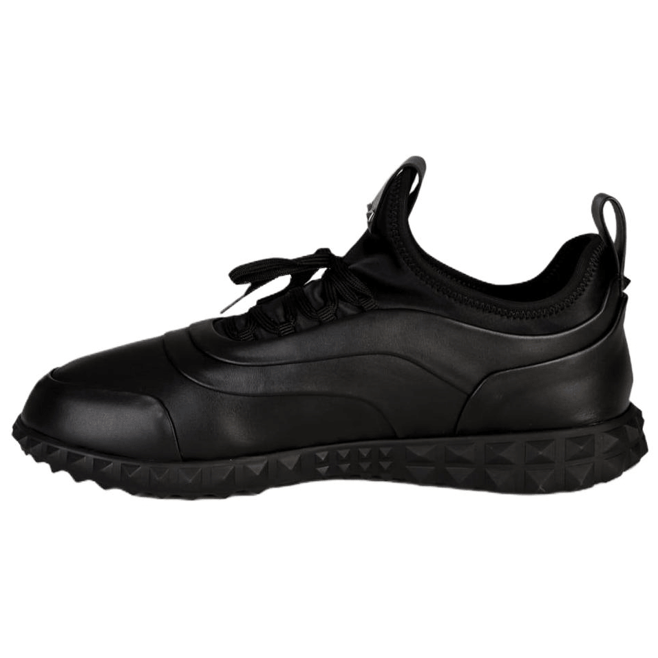 Valentino Round Toe Lace-Up Low Sneakers Black — фото 6
