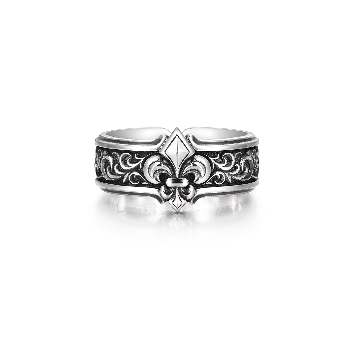 IDEAGEMER 925 Silver Ring Men
