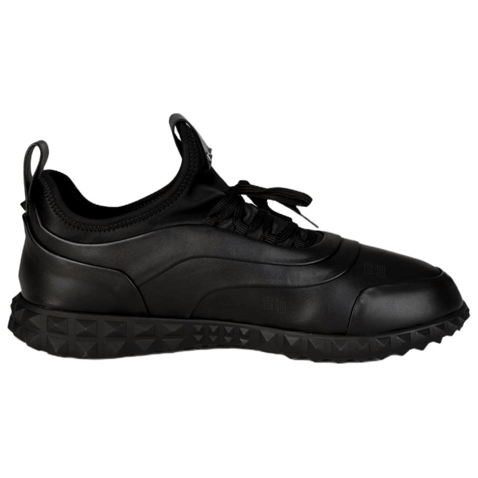 Valentino Round Toe Lace-Up Low Sneakers Black — фото 7