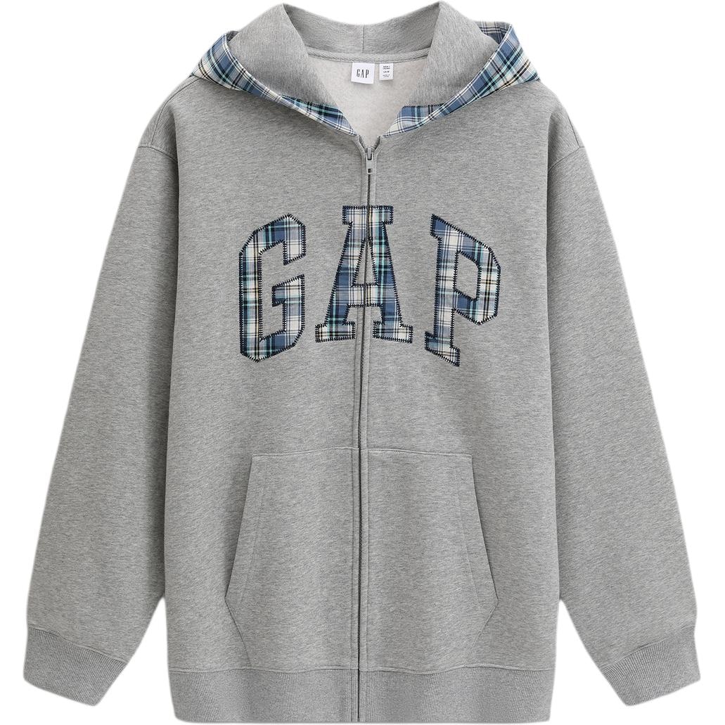 GAP Plaid Logo Hoodie