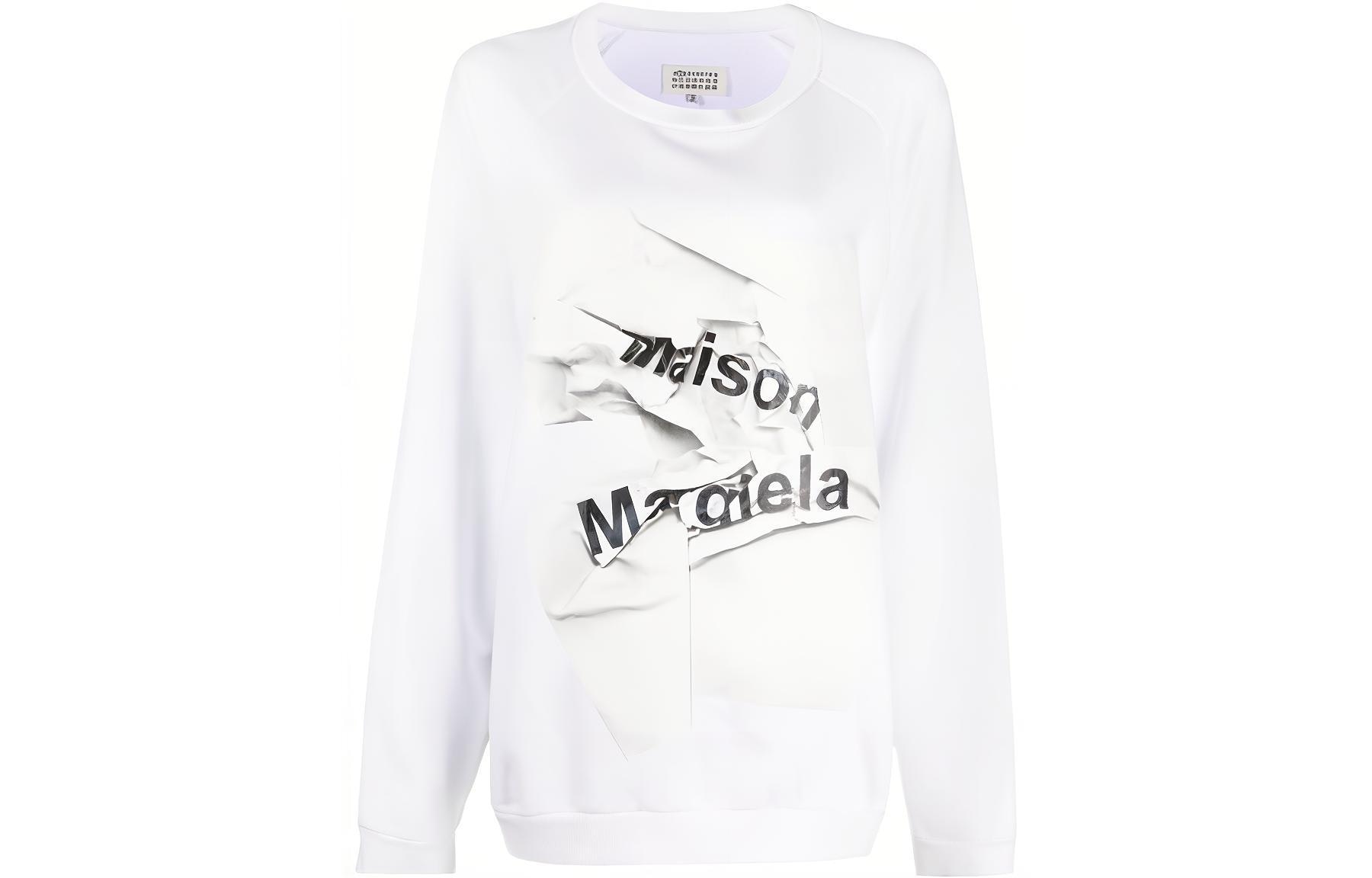 Maison Margiela/马吉拉 Maison Margiela Logo Crewneck Sweatshirt White