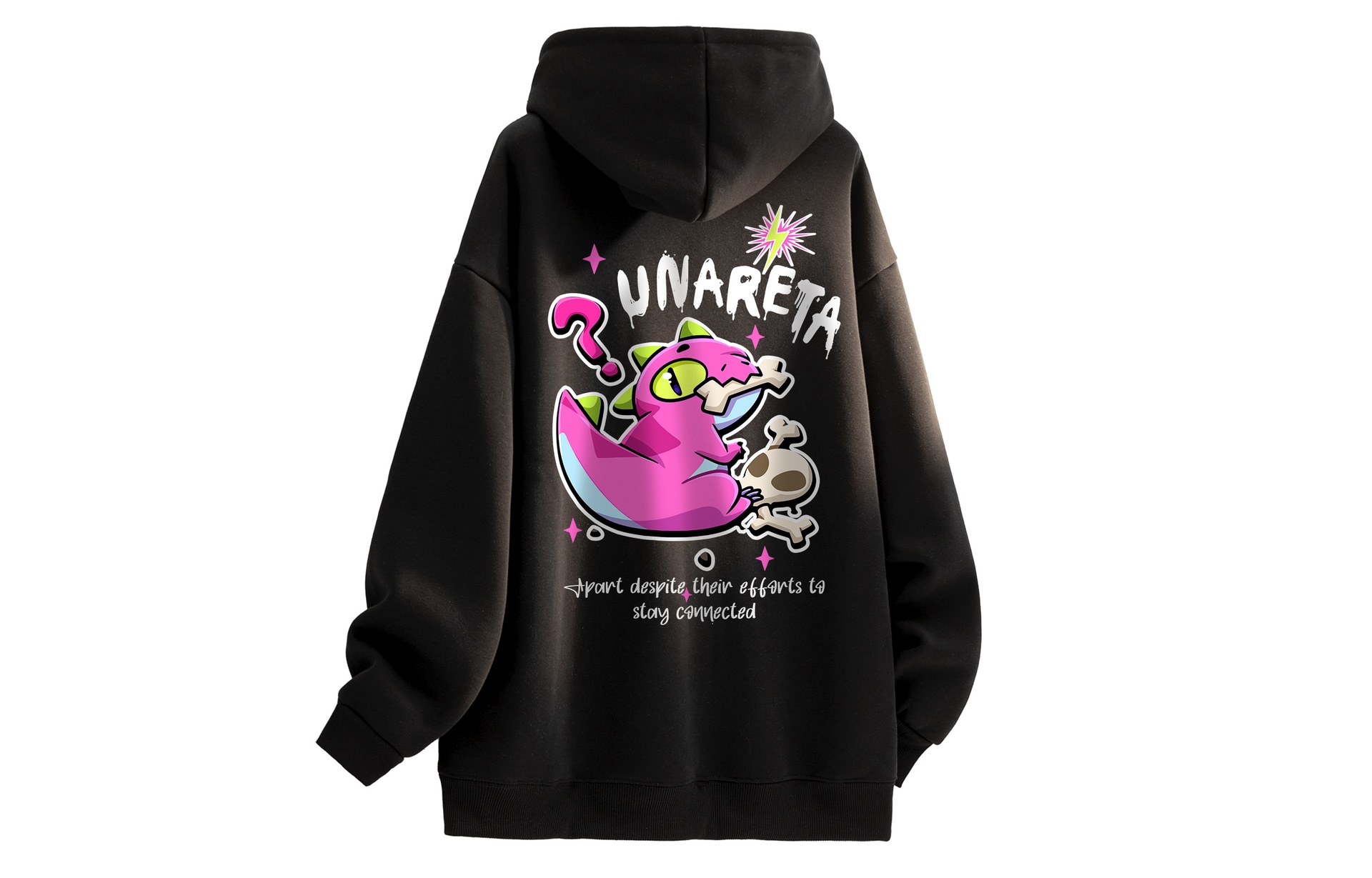 UNA RETA Dinosaur Graffiti Hoodie