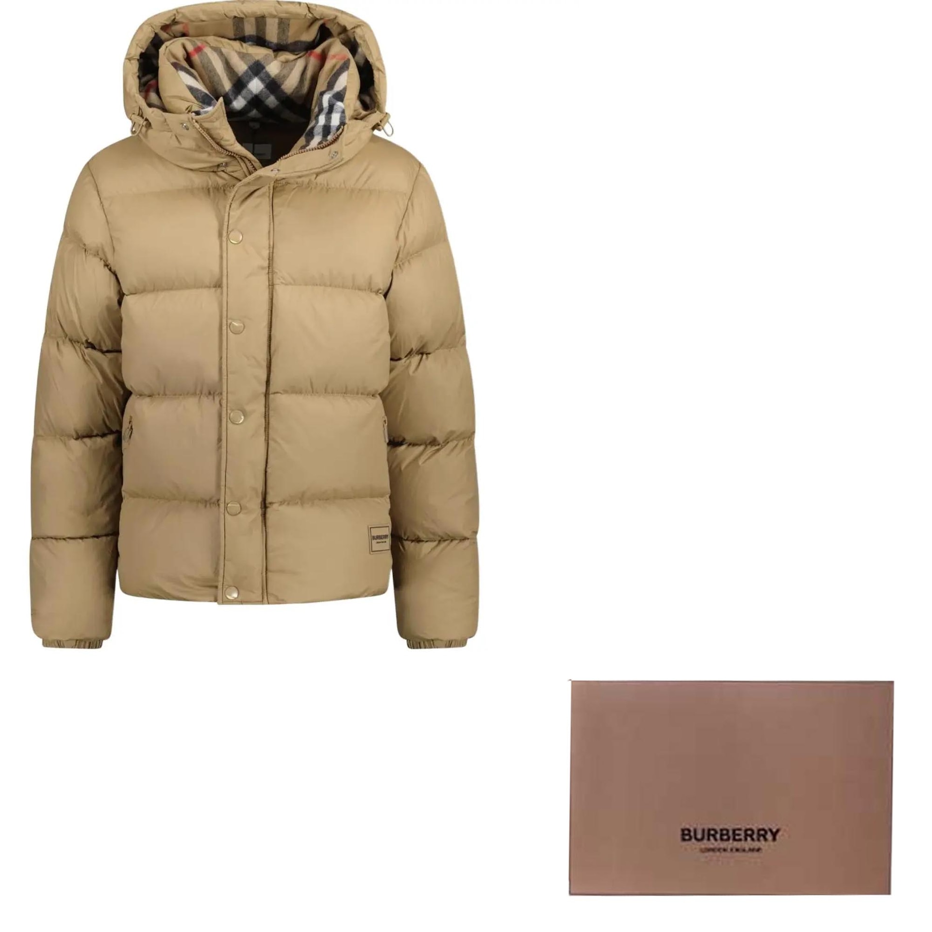 Burberry Quilted Down Jacket Beige — фото 1