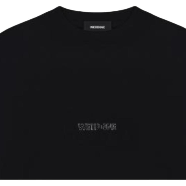 We11Done SS24 Rhinestone Dot Logo Oversized Long Sleeve Tee Black — фото 2