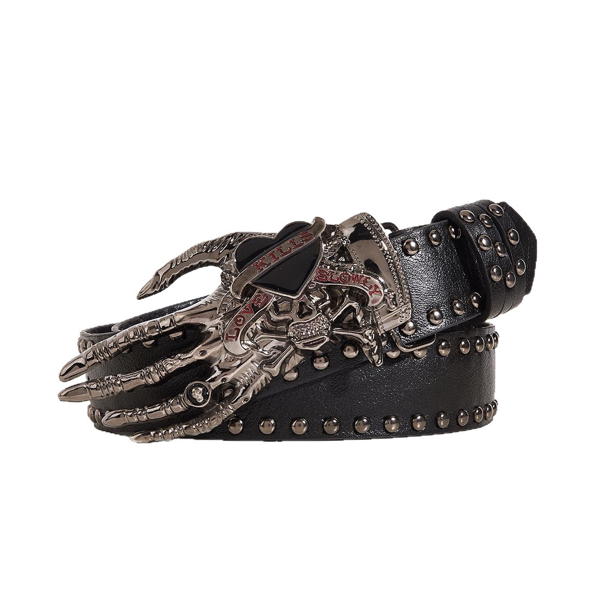 JKEM Y2K Skull Heart Belt