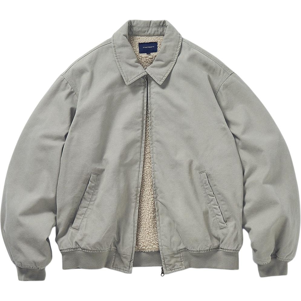 714STREET Simple Series Workwear Sherpa Canvas Jacket