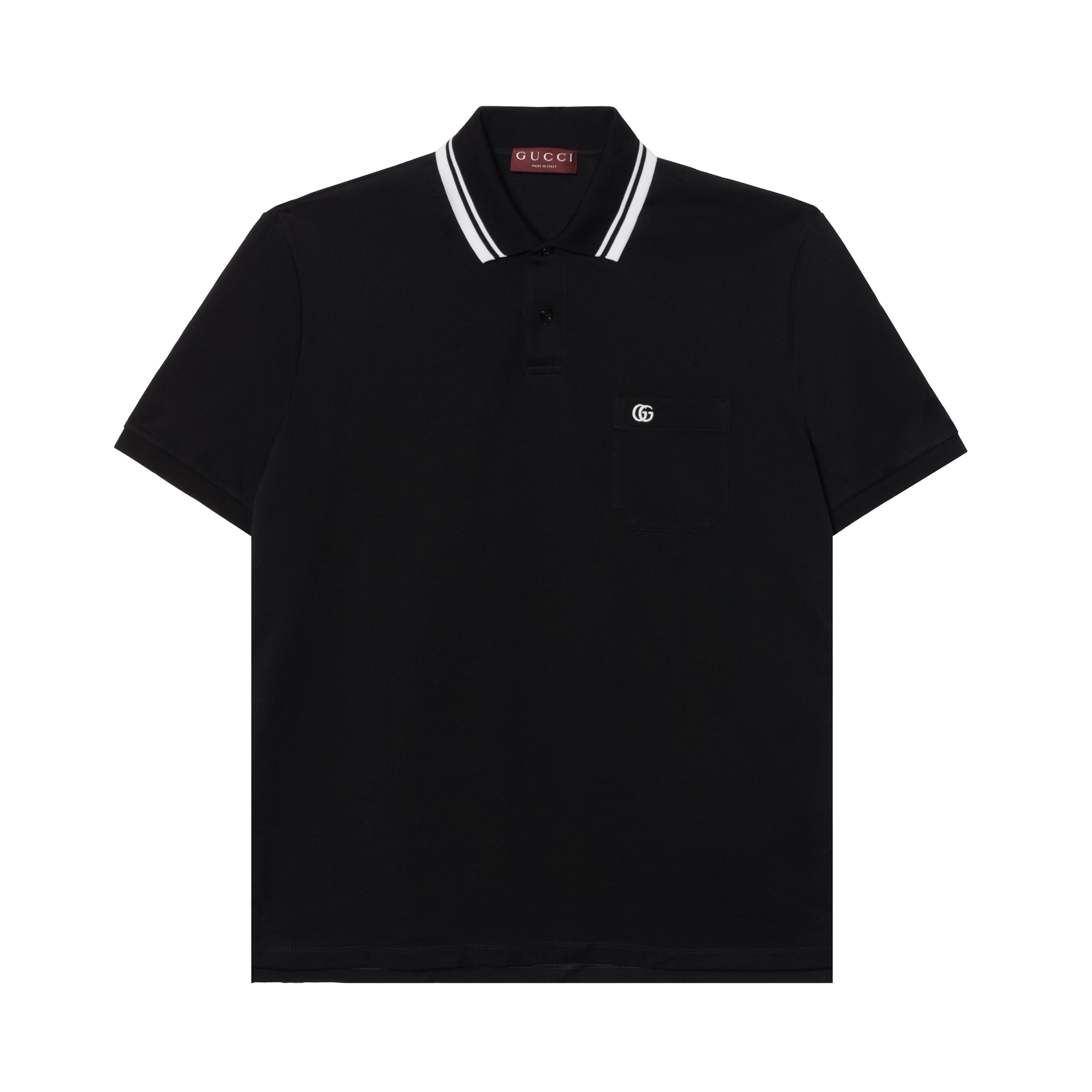 GUCCI/古驰 GUCCI Striped Polo Shirt Black