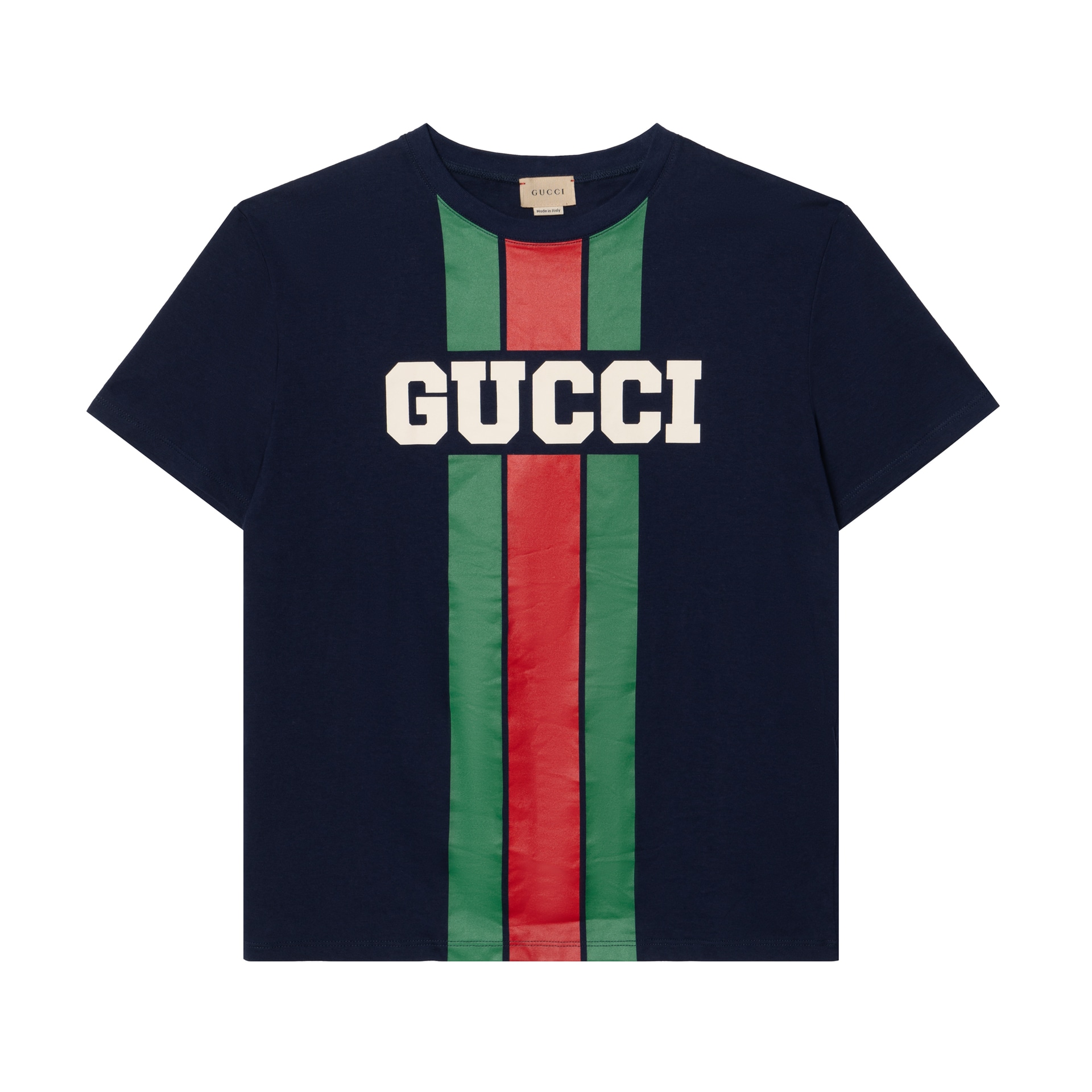 Футболка Gucci FW24 Logo Stripe Tee Navy