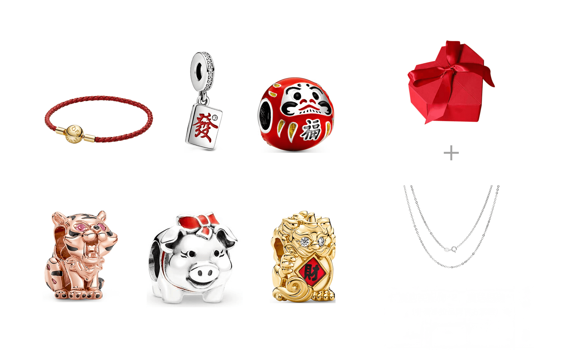Pandora/潘多拉 Pandora Red Series DIY Charm Bracelet