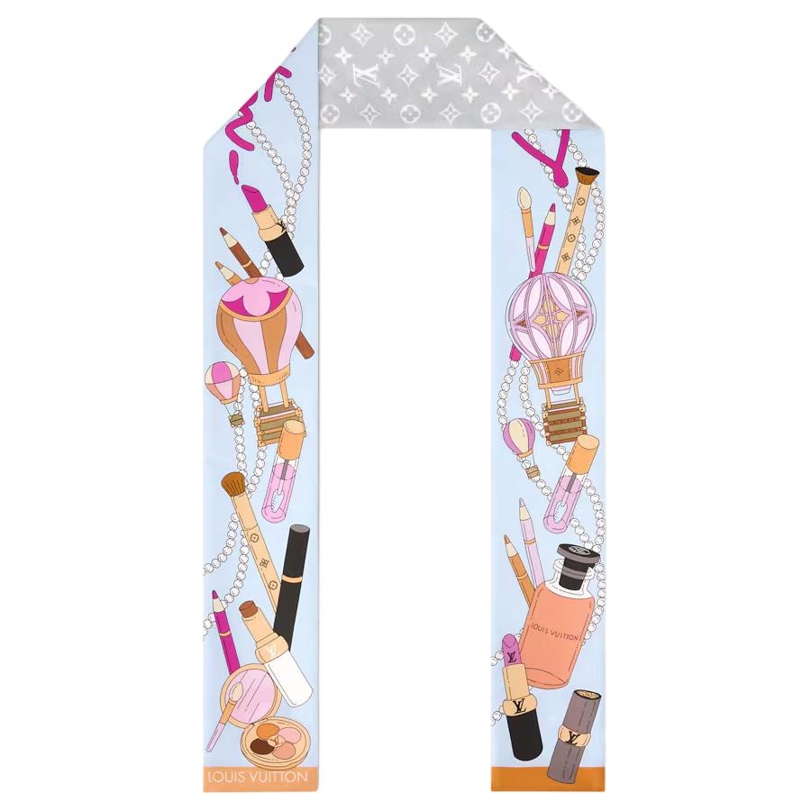 Louis Vuitton Ink Print Silk Scarf Light Grey