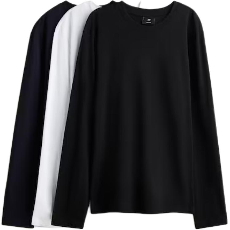 H&M Basic Crew Neck Long Sleeve Tee 3-Pack