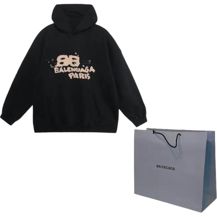 Balenciaga Logo Print Hoodie Black — фото 7