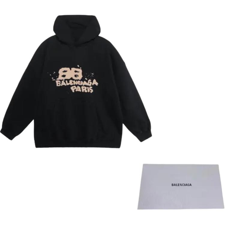 Balenciaga Logo Print Hoodie Black — фото 6