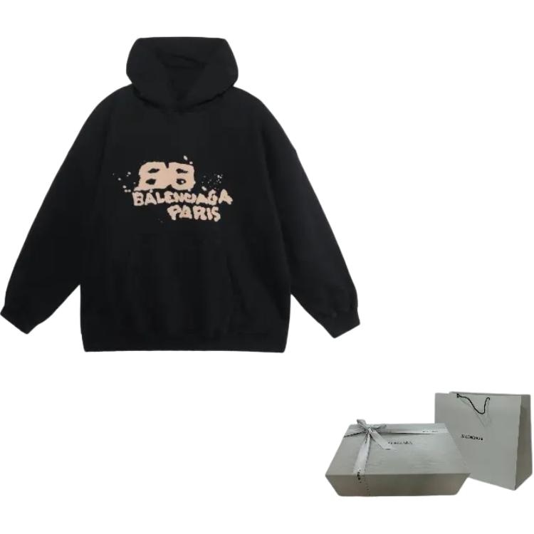 Balenciaga Logo Print Hoodie Black — фото 8