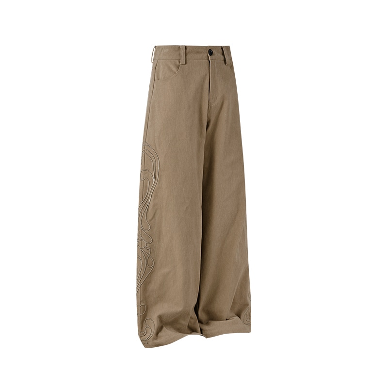 Kreate Reincarnation Totem Embroidered Wide Leg Pants