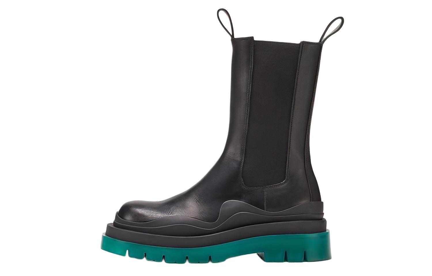 Bottega Veneta Tire Chelsea Boots Black Green — фото 5