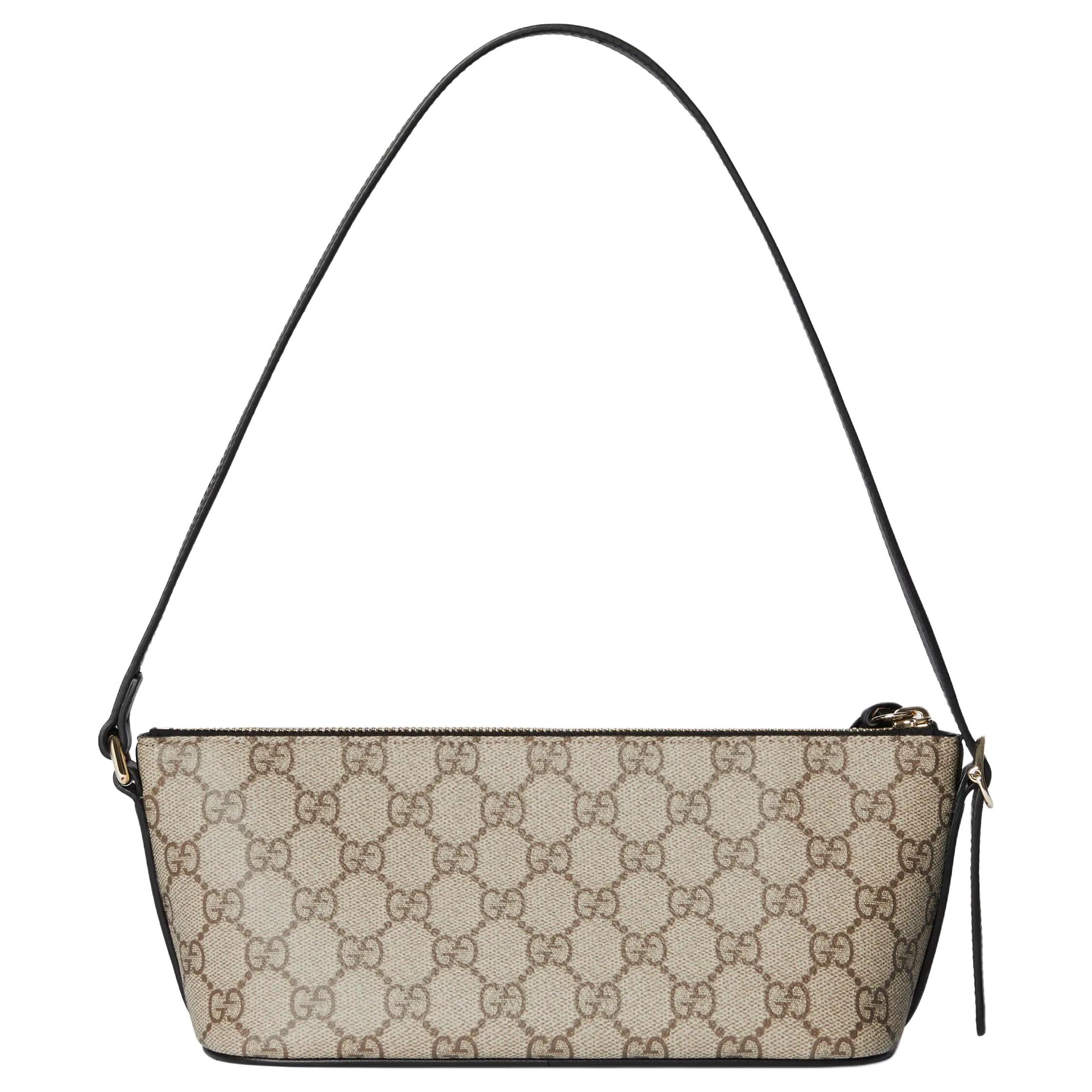 Gucci GG Emblem Small Shoulder Bag Black Brown — фото 3