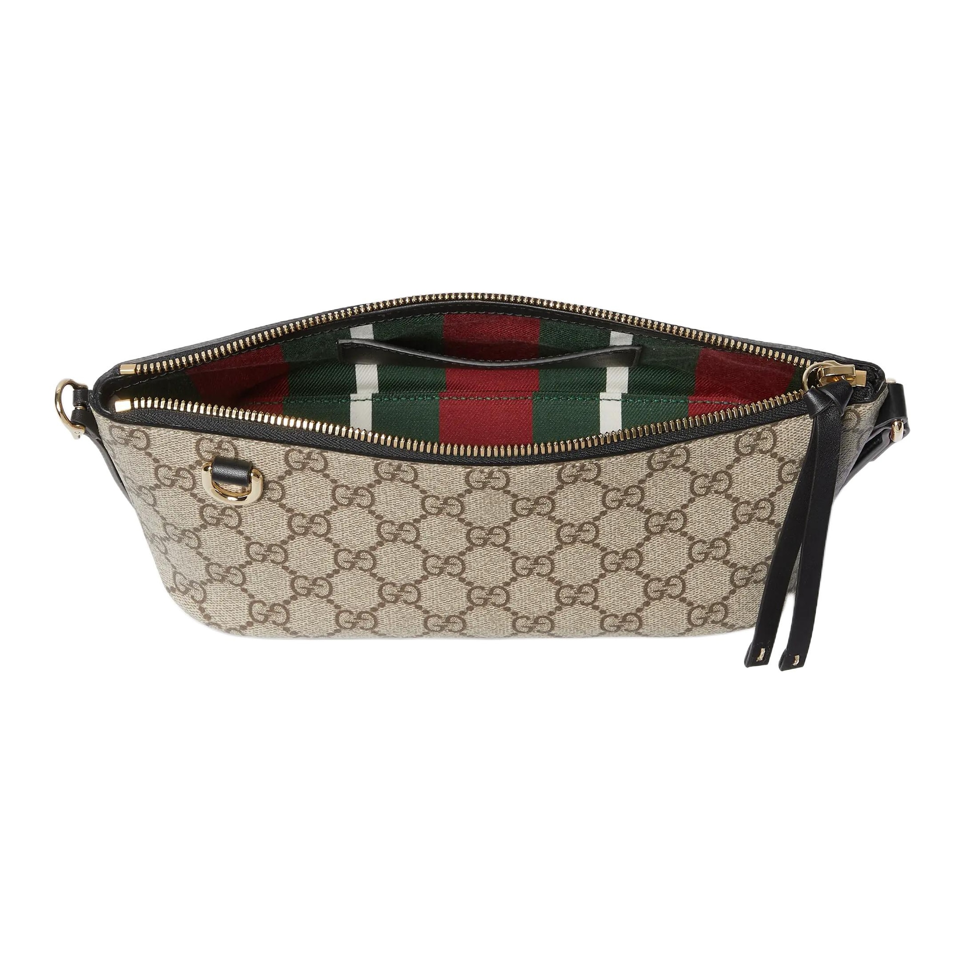 Gucci GG Emblem Small Shoulder Bag Black Brown — фото 4