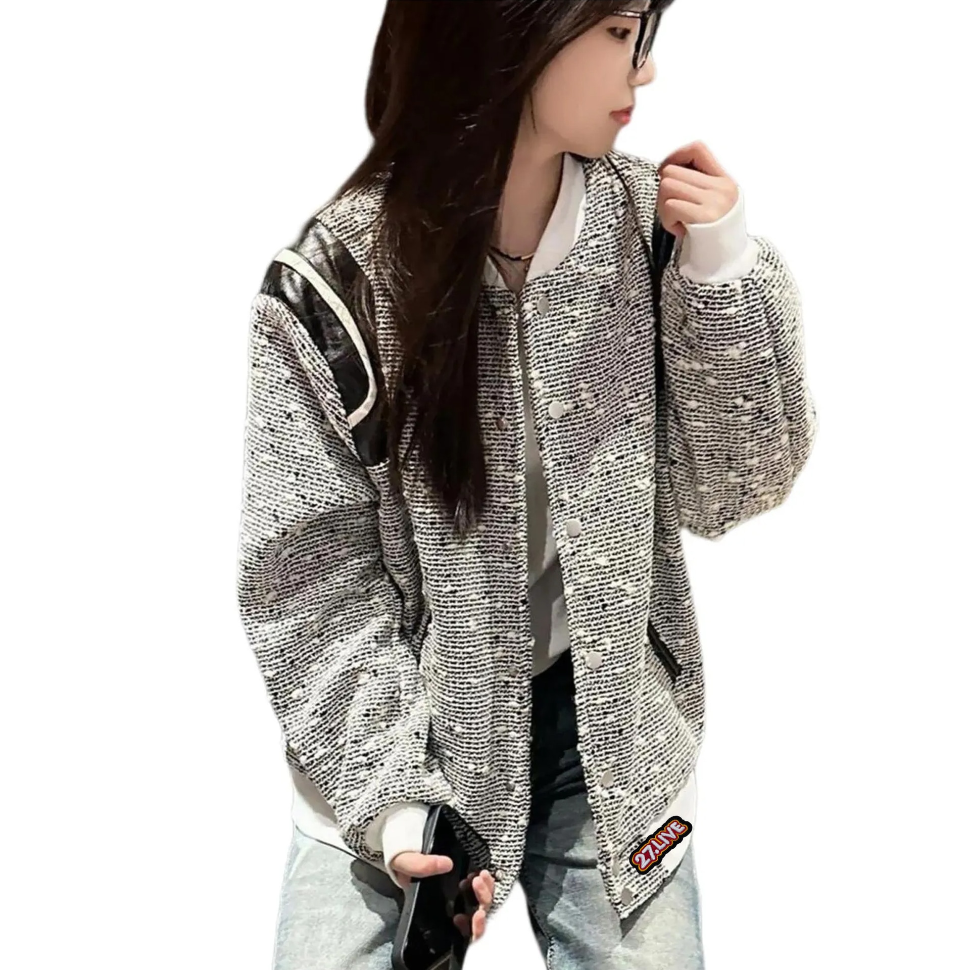 27的生活 27 Life Striped Tweed Jacket