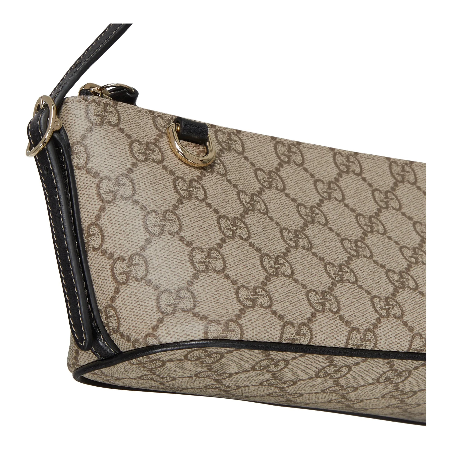 Gucci GG Emblem Small Shoulder Bag Black Brown — фото 6