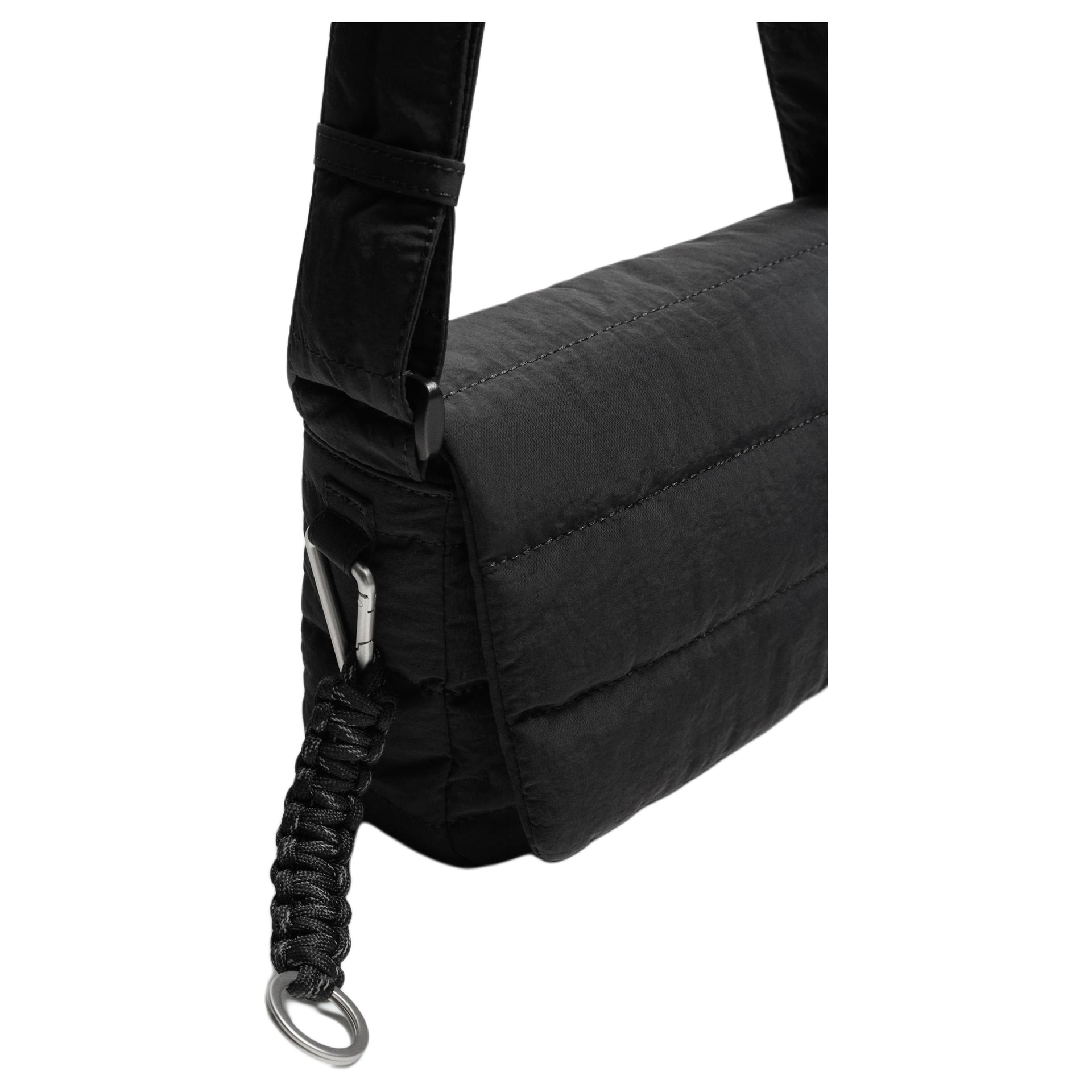 Zara Magnetic Flap Nylon Crossbody Bag Black — фото 6