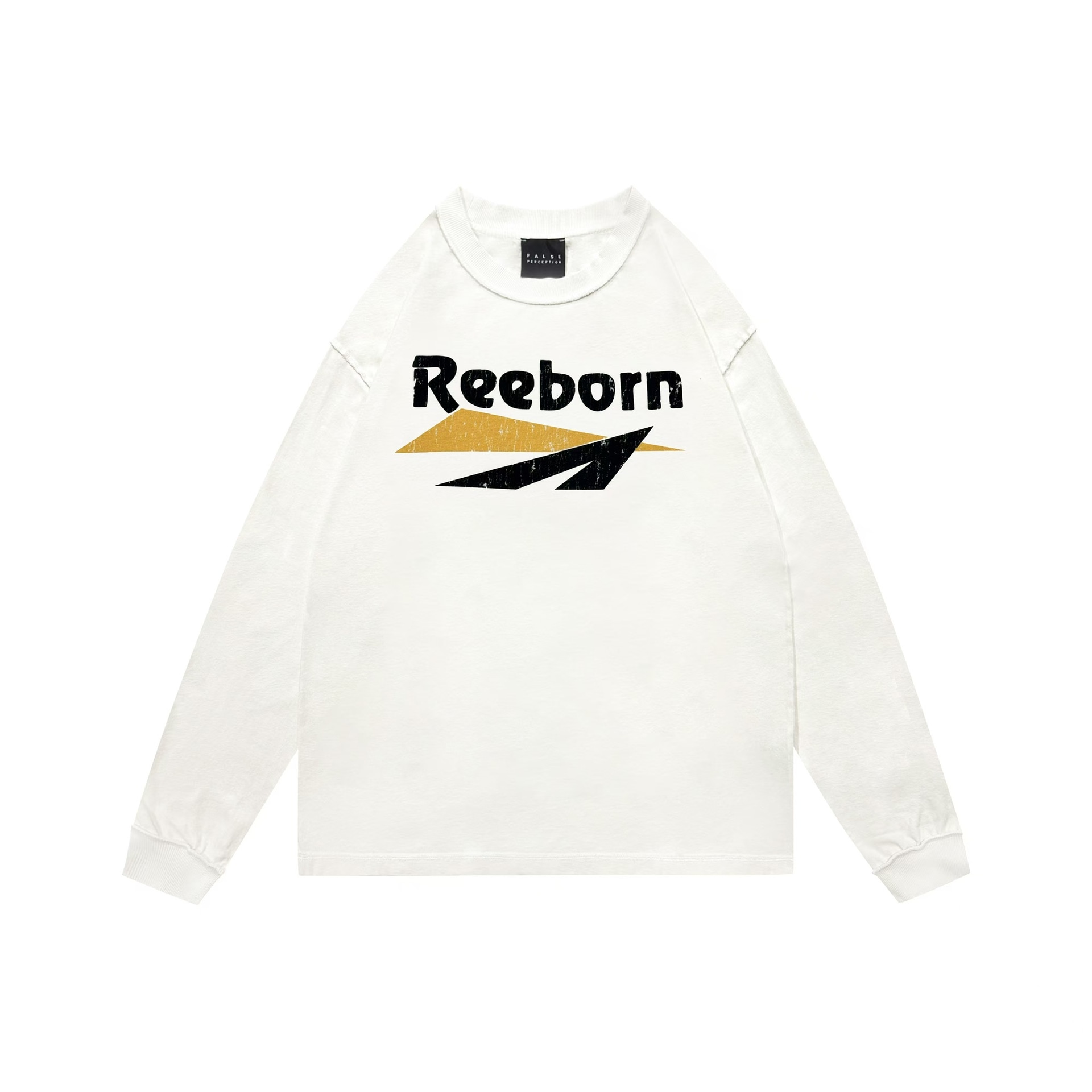 False Perception Slogan Washed Long Sleeve Tee
