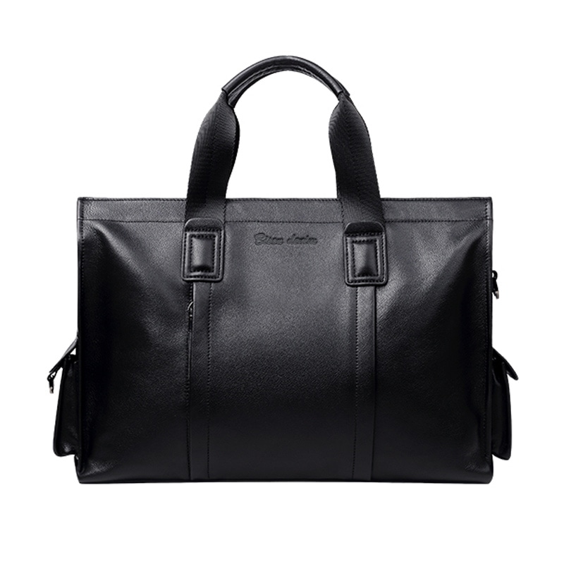 BISON DENIM美洲野牛 BISON DENIM Business Leather Briefcase Black Brown