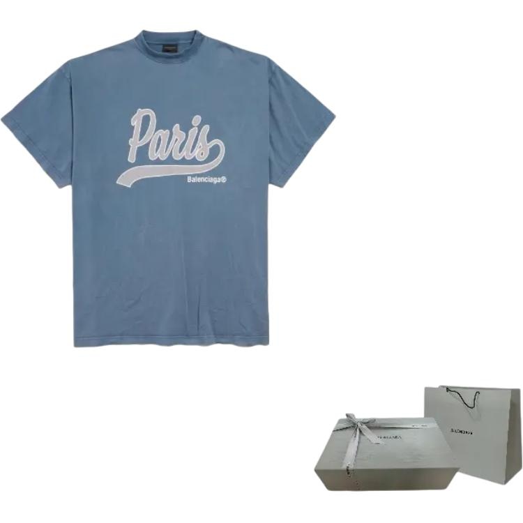 Balenciaga FW24 Faded Blue Tee — фото 8