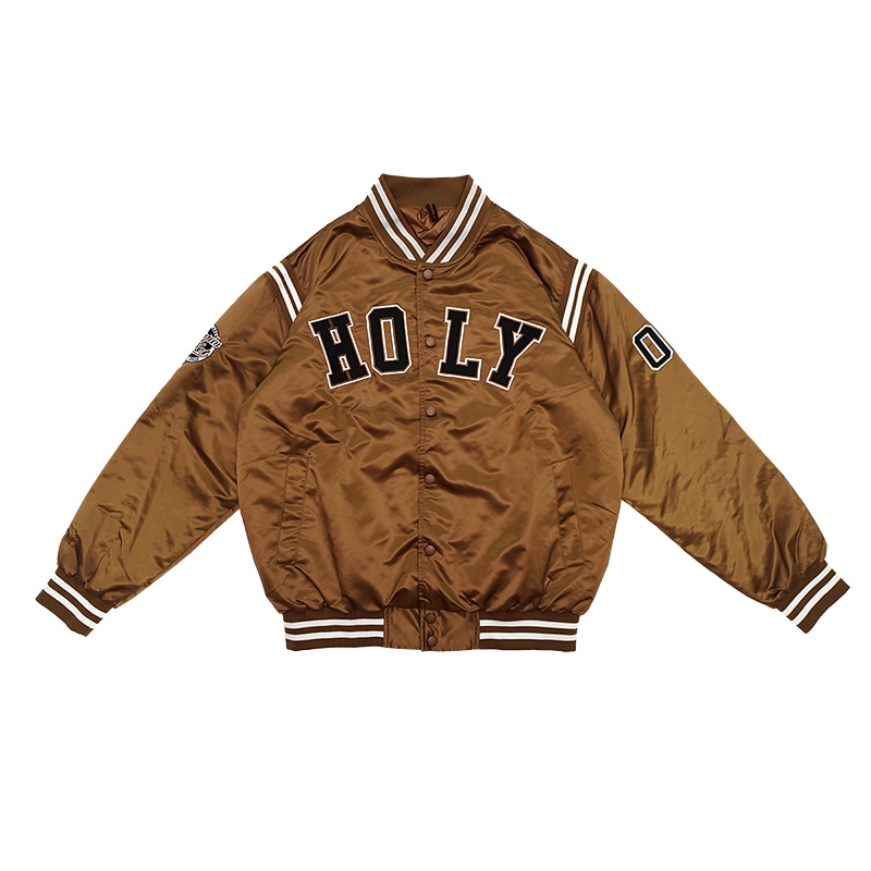 Holycrap 05 Embroidered Logo Baseball Jacket