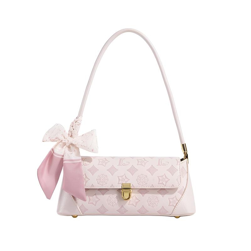MACKJANICE Embossed Underarm Bag Ice Berry Pink