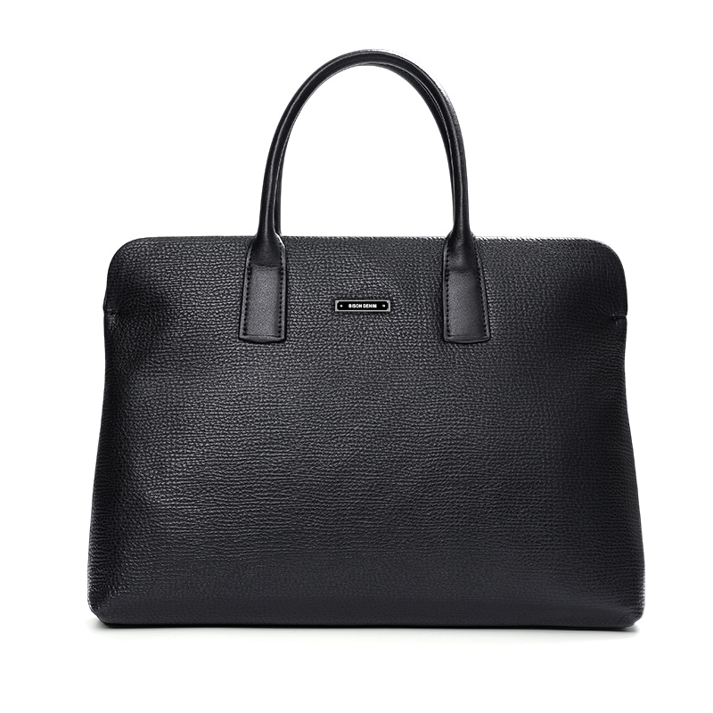 BISON DENIM美洲野牛 BISON DENIM Business Leather Briefcase Black