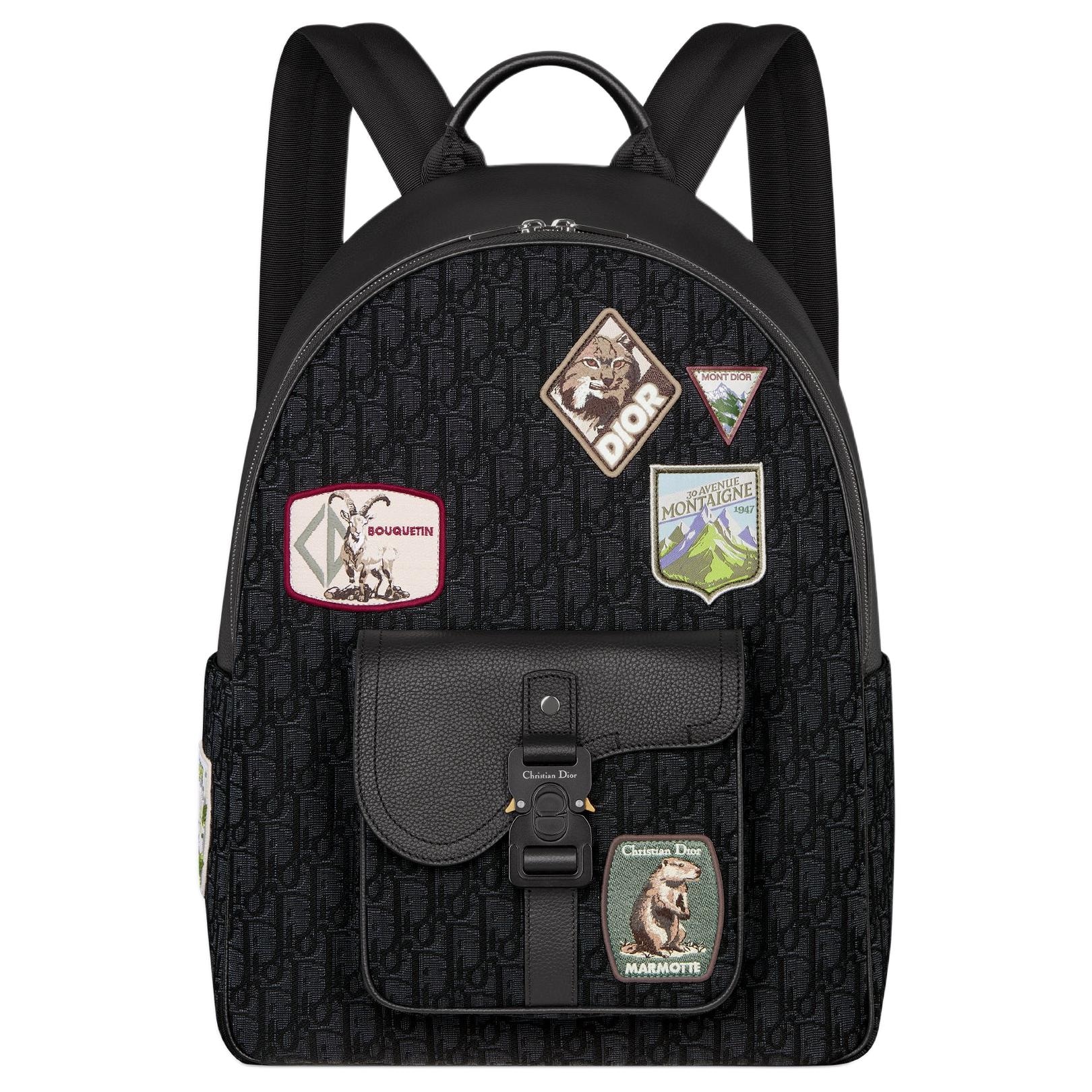 DIOR Saddle Oblique Backpack Black