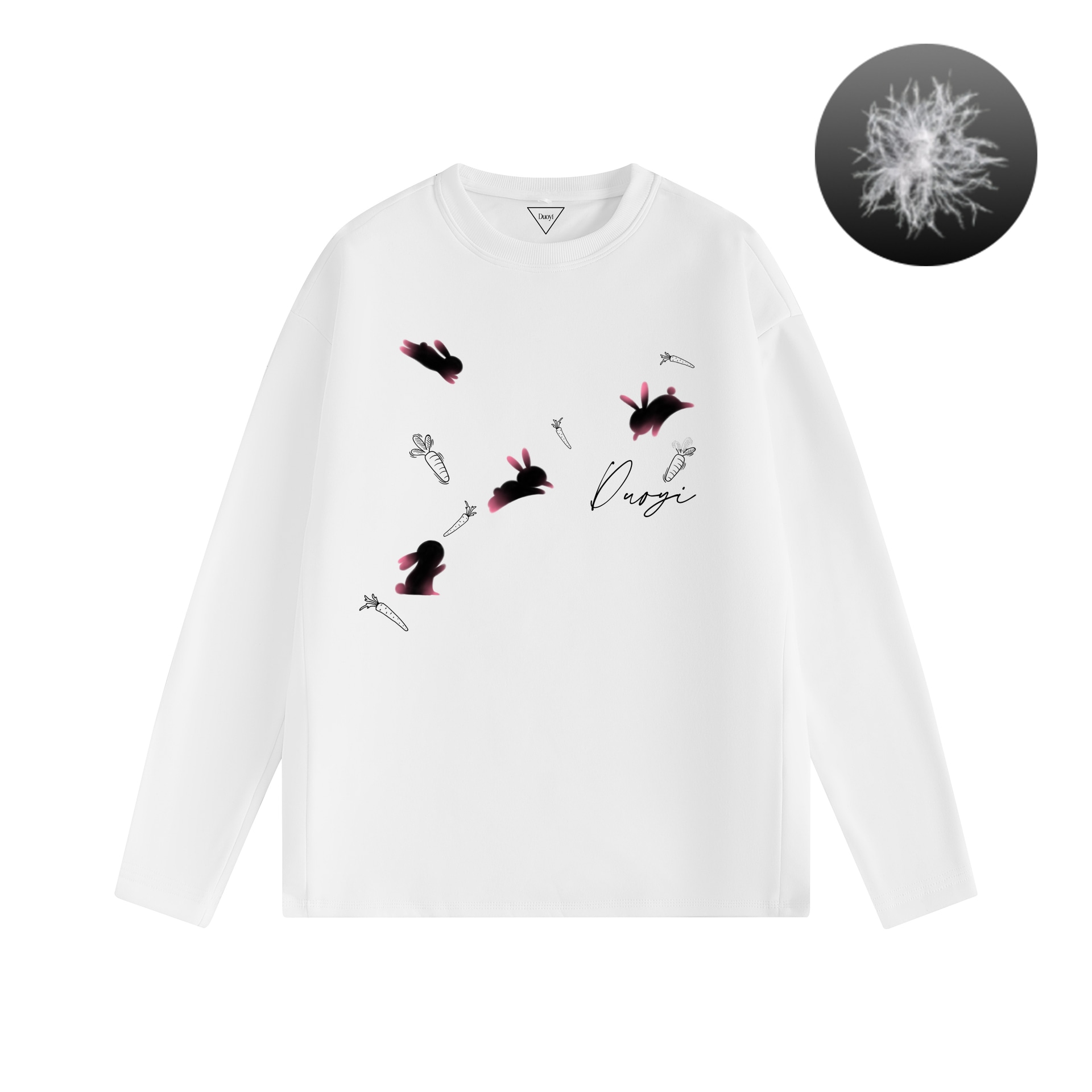 Duoyi朵以 Duoyi 90 White Duck Down Long Sleeve T-Shirt