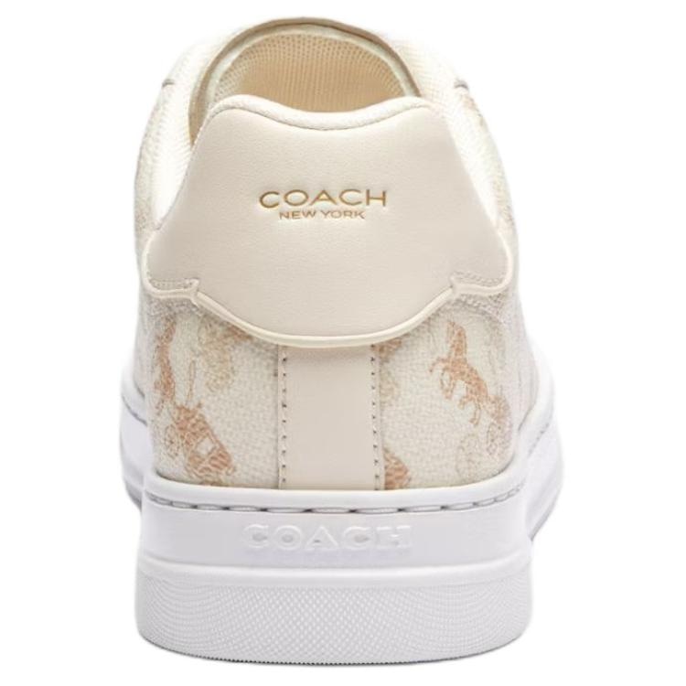 Coach Highline Round Toe Lace-Up Low Top Sneakers Beige — фото 8