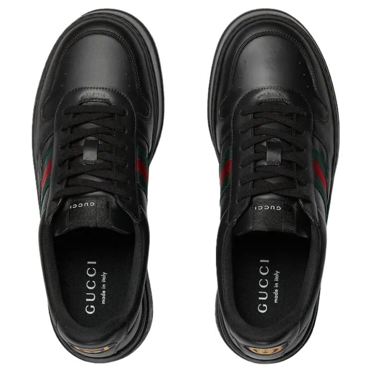 Gucci Leather Low Top Sneakers Black — фото 9