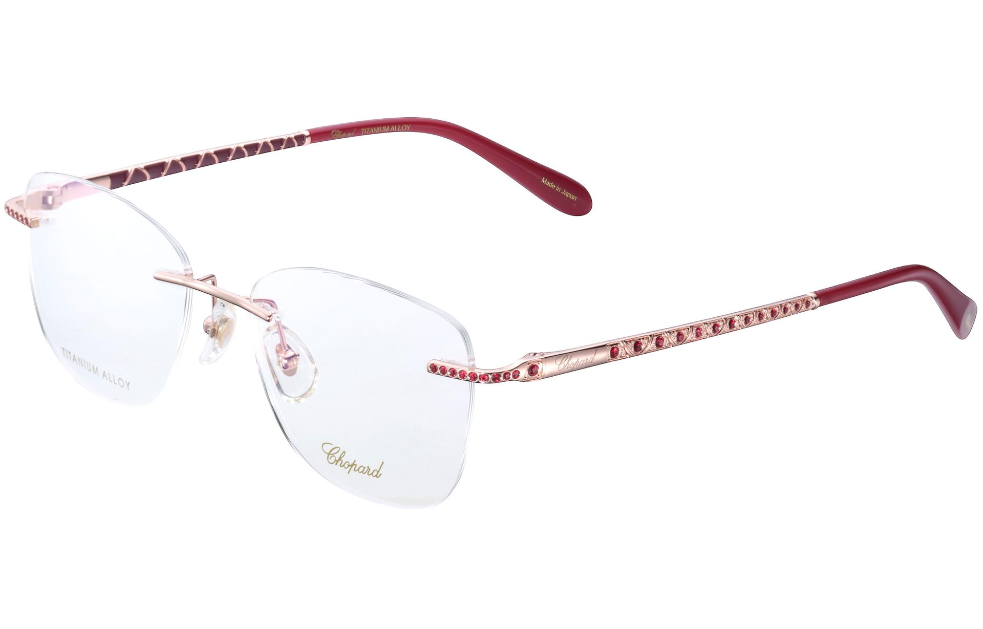 Chopard Custom Blue Red Stone Titanium Optical Glasses — фото 3