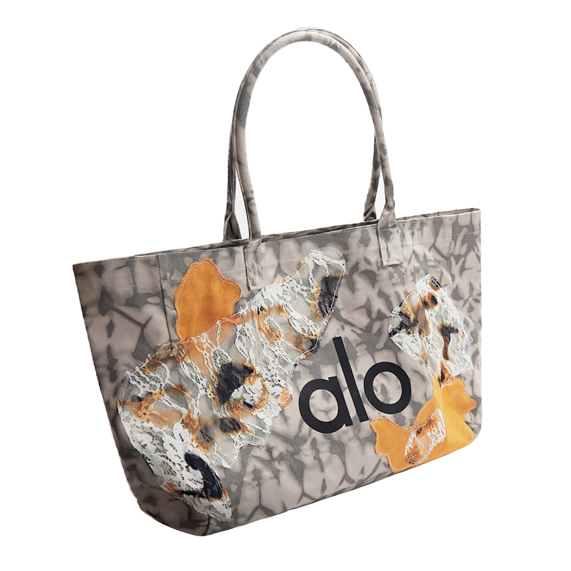 Alo Yoga Vintage Tote Bag Large Gray Yellow — фото 2