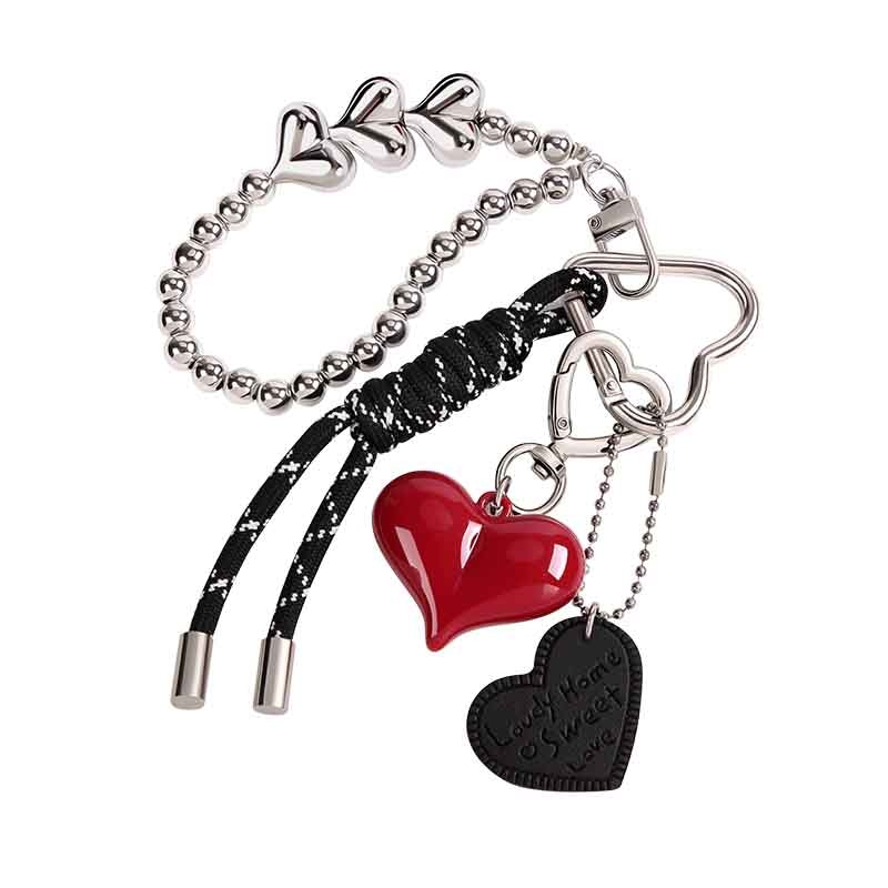 GOLF/高尔夫 GOLF Heart Braided Phone Chain Black Red