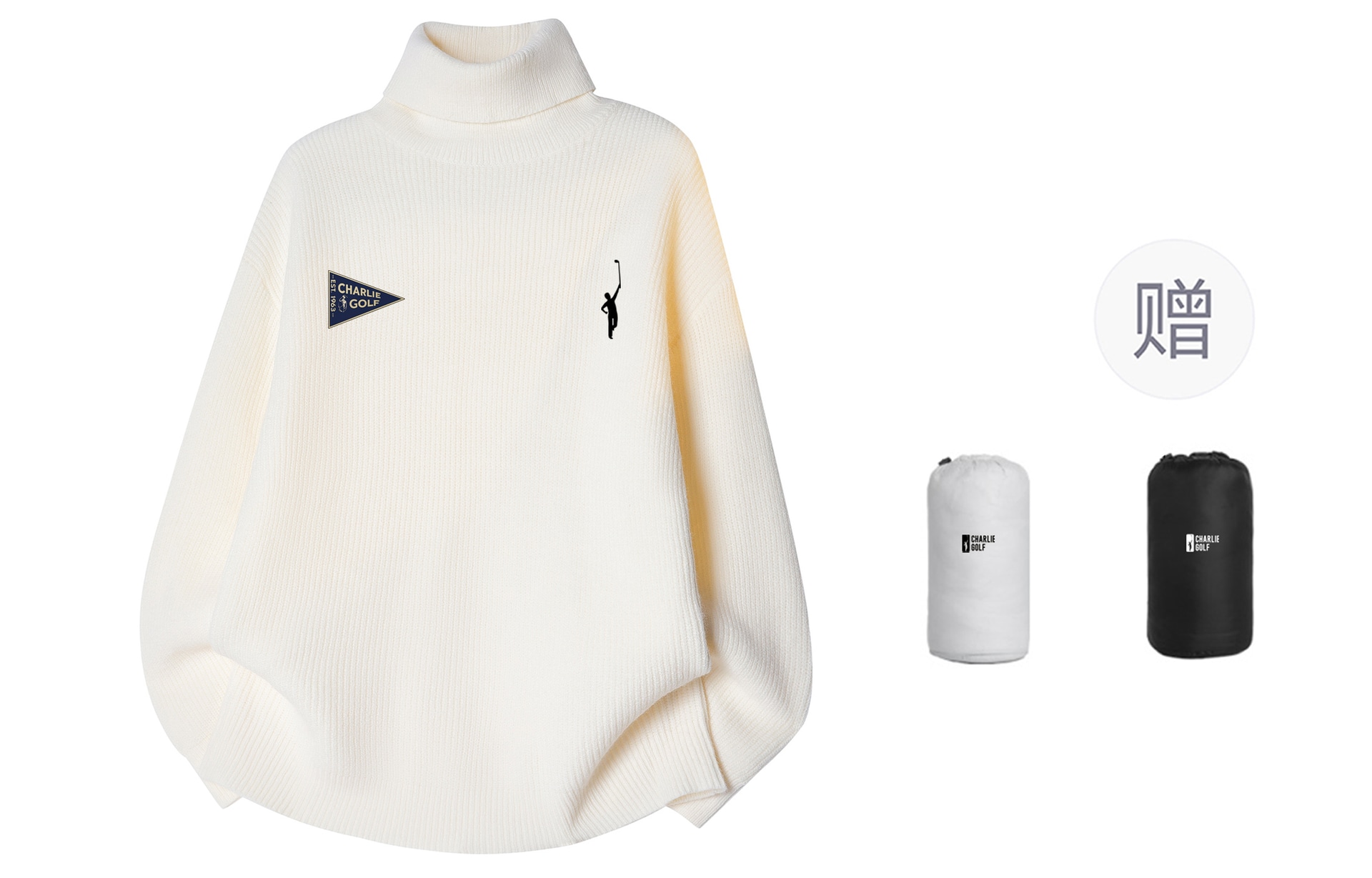 Charlie Golf Basic Logo Turtleneck Sweater — фото 6
