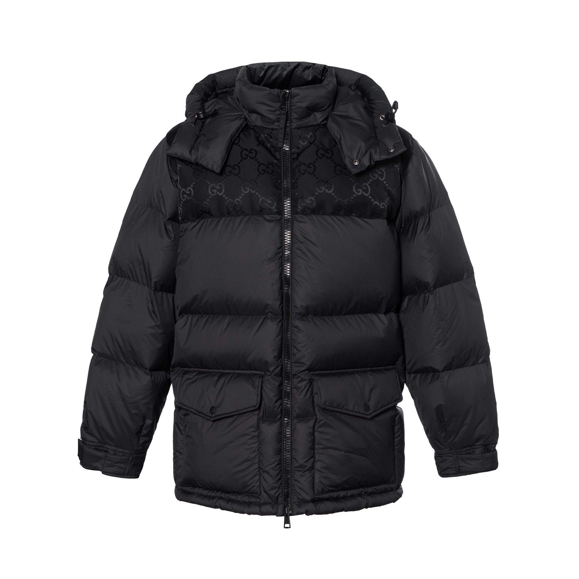 GUCCI/古驰 Gucci SS24 Logo Hooded Down Jacket Black