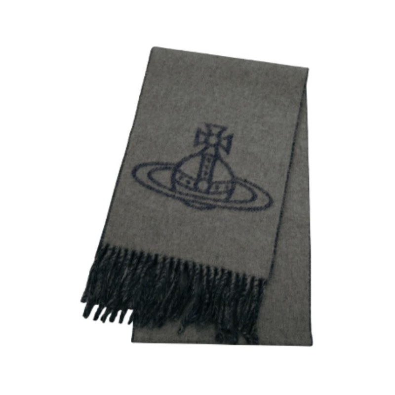 Vivienne Westwood Saturn Logo Scarf Mineral Grey — фото 3