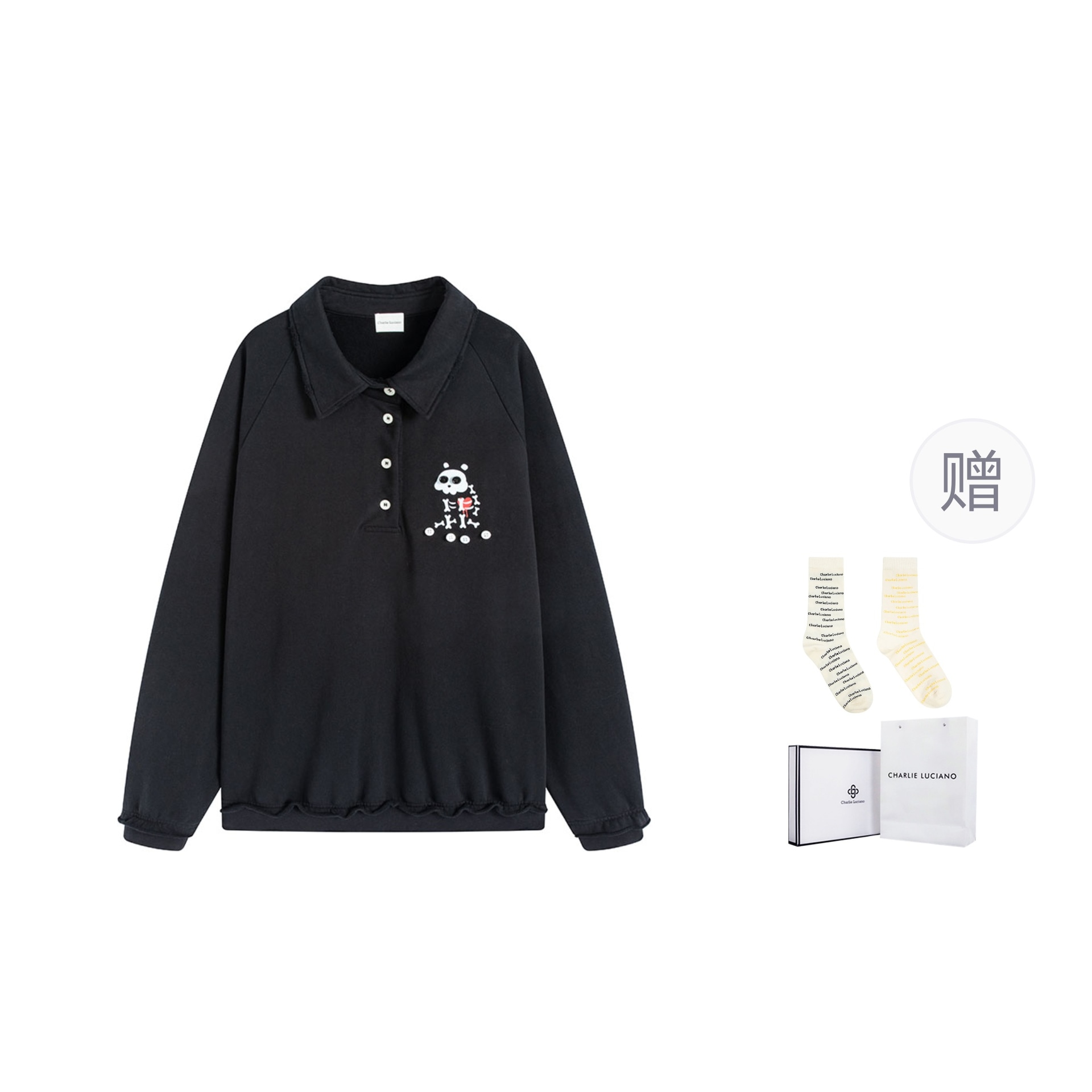 Charlie Luciano Polar Bear Polo Collar Sweatshirt — фото 4