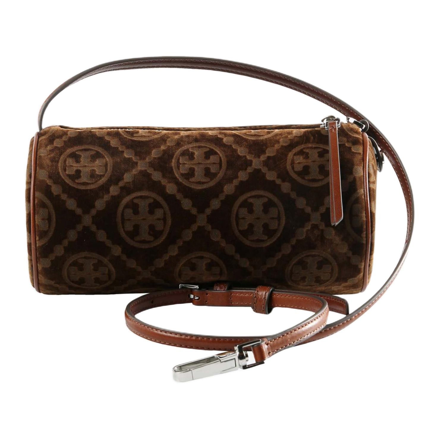 TORY BURCH/汤丽柏琦 Tory Burch T Monogram Cylinder Bag Small Sun Beige